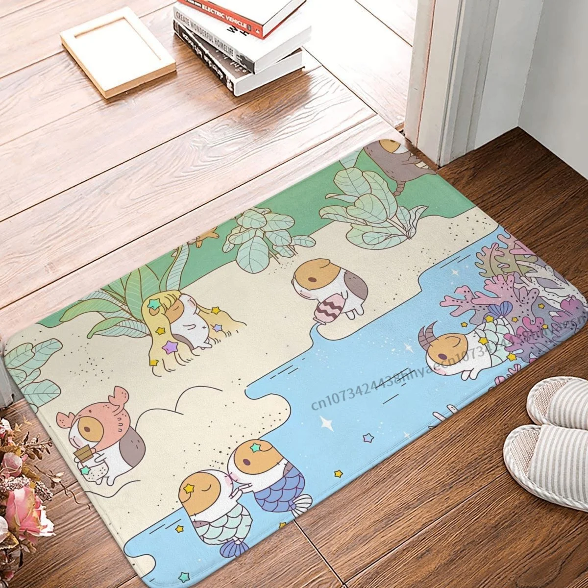 

Non-slip Doormat Bubu The Guinea Pig Horoscope Land Bath Bedroom Mat Outdoor Carpet Home Pattern Decor