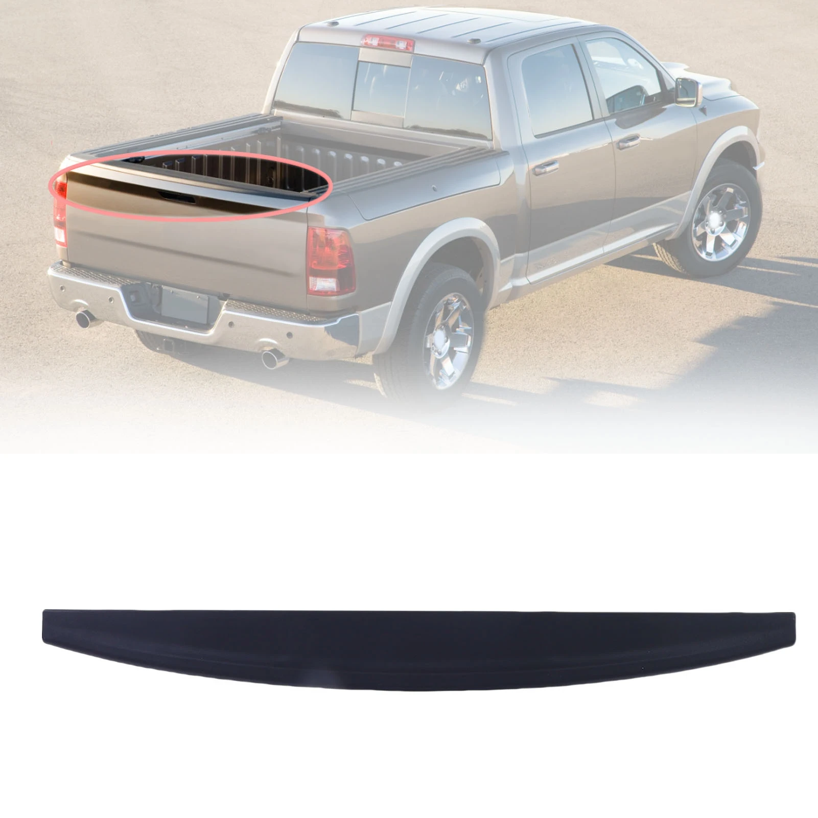 

Car Tailgate Protector Top Cover 55372052AH Slick Edges Replacement for Dodge Ram 1500 1500 Classic 2500 3500
