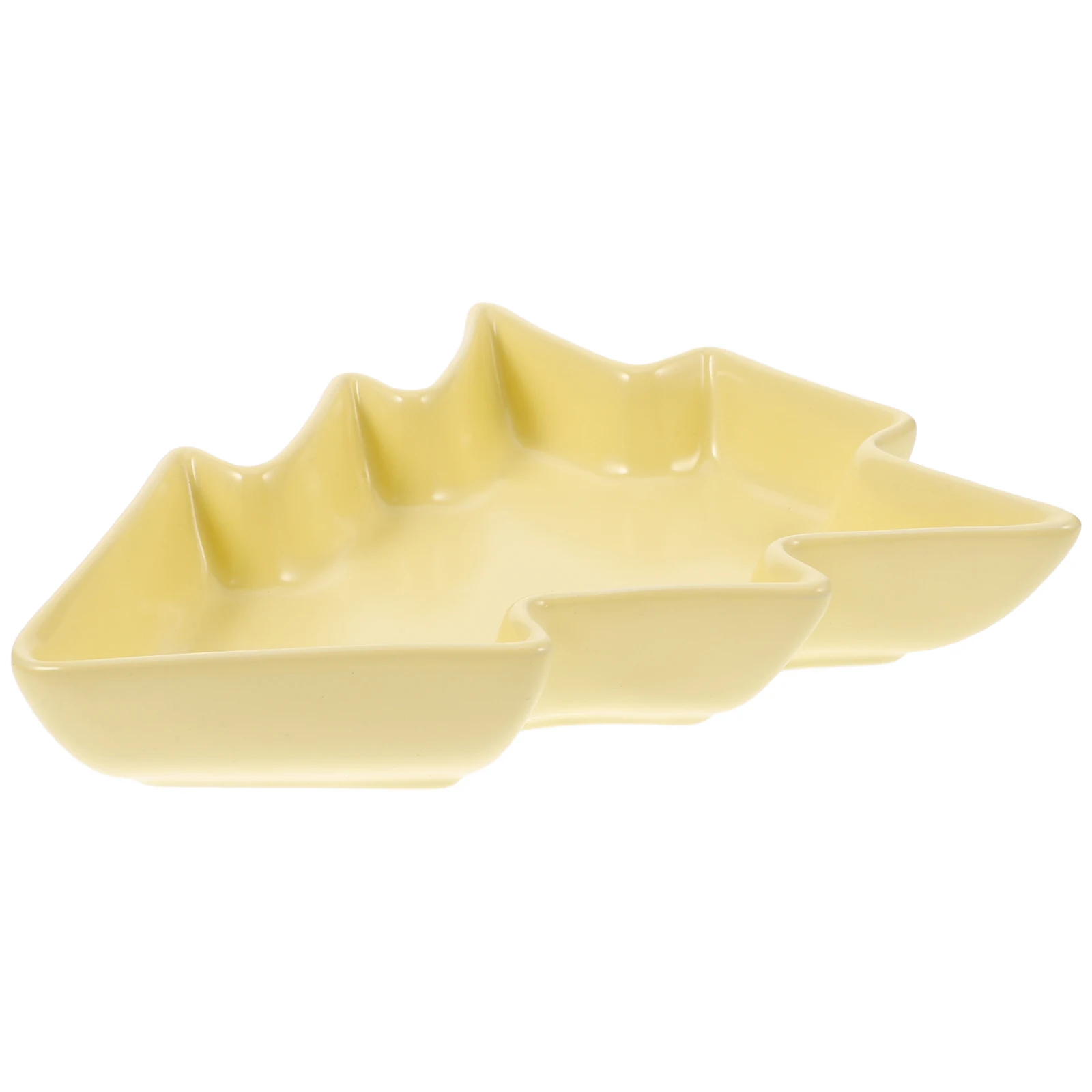 

Christmas Tree Shaped Ceramic Plate Luxury Elegant Dinnerware Festive Design Versatile Use White Finish Holiday Dining Decor