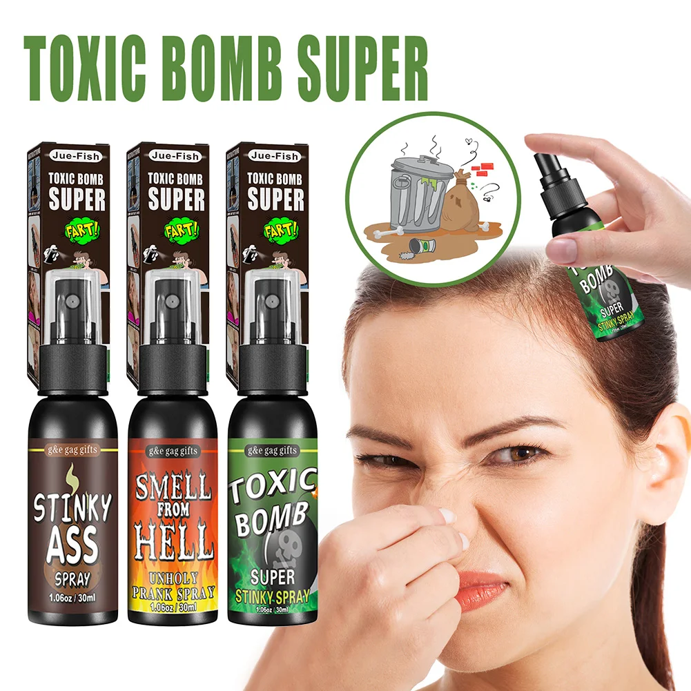 30ML Liquid Fart Spray Can Stink Bomb Ass-Smelly Stinky Gas Crap Gag Prank Non Toxic Smells Novelties Toy Joke Party Supplies