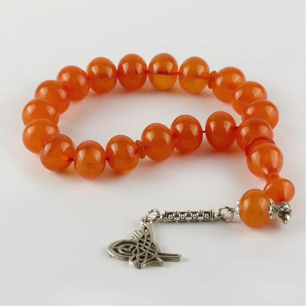 Powder Amber Flat Cut Squeezing Rosary