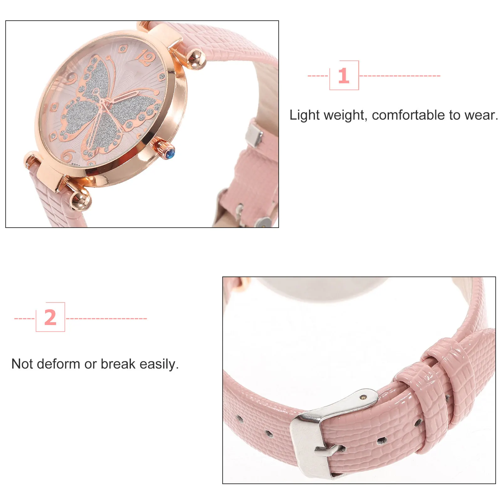 Glitter Butterfly Watch Analog Watches for Women Ladies Decorations Female Alloy Thin Miss