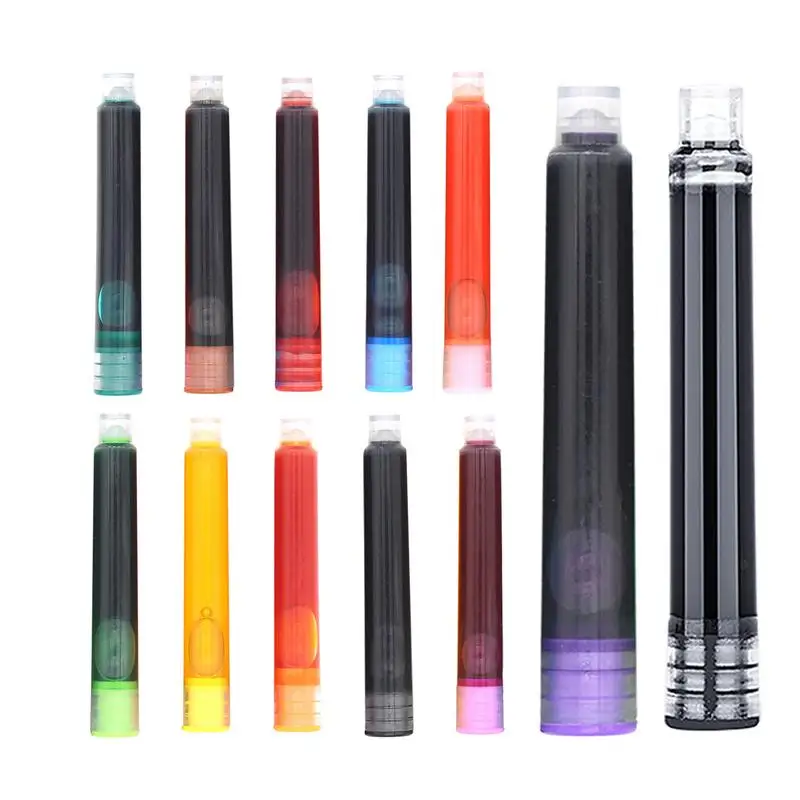 Fountain Pen Refills Cartridge 12PCS Colorful Fountain Pen Ink Refills Ink Cartridges For 2.6 Mm Bore Diameter Calligraphy Pen