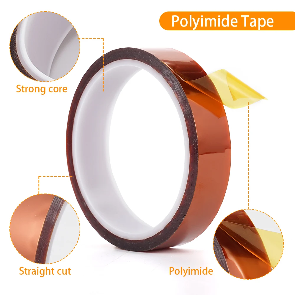 1Roll polyimide brown high temperature resistant tape Anti-static gold finger tape Lithium battery insulation tape