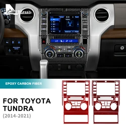 Real Carbon Fiber Sticker For Toyota Tundra 2014 2015 2016 2017 2018 2019 2020 2021 Car Navigation Screen Panel Accessories