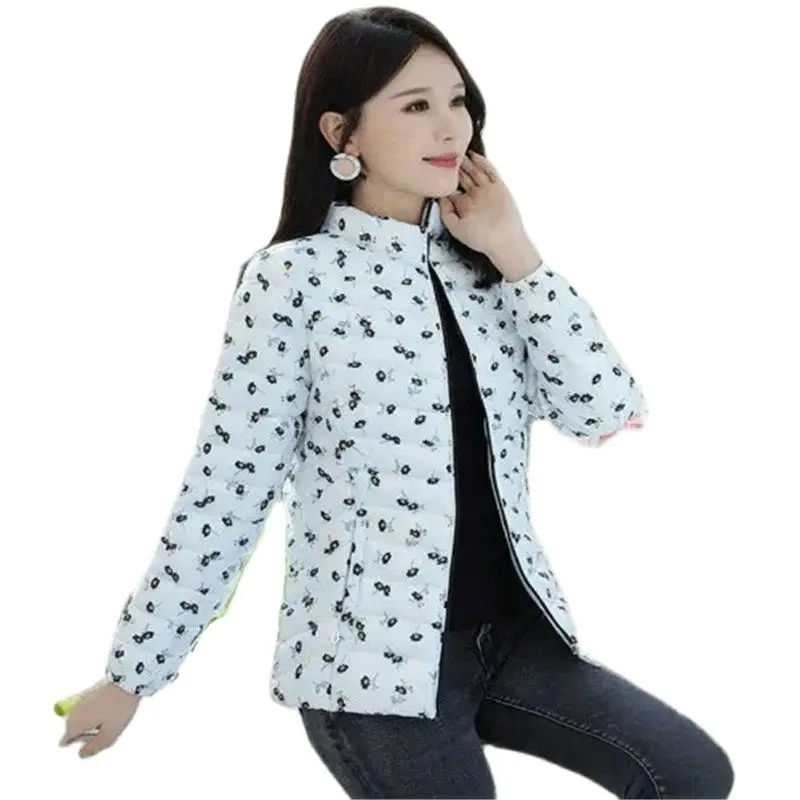 

Women's Padded Clothes New 2022 Autumn Winter Ladies Coat Light Thin Short Loose White Down Cotton Thermal Female Jacket