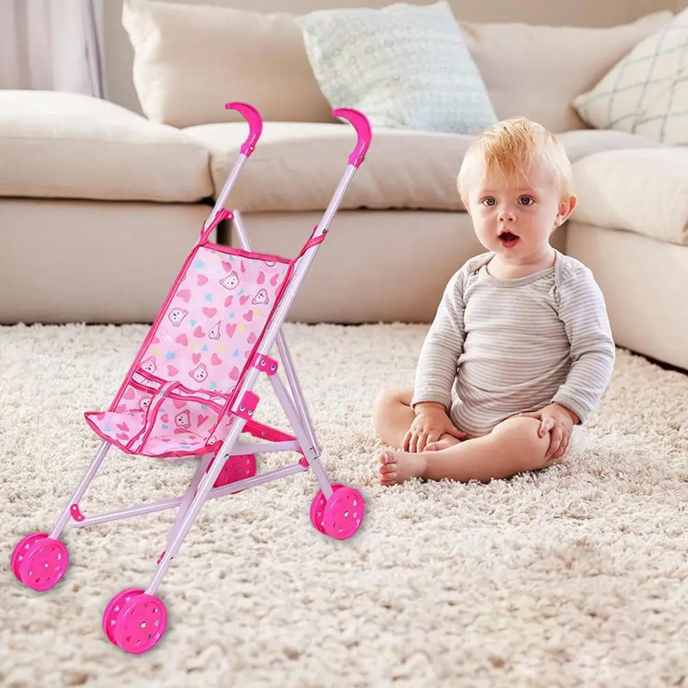 Opvouwbare kinderwagen Fantasiespel speelgoed voor kleine meisjes Jongens Kinderen Poppen Kinderwagen Kinderwagen Speelspel Kinderhuisaccessoires