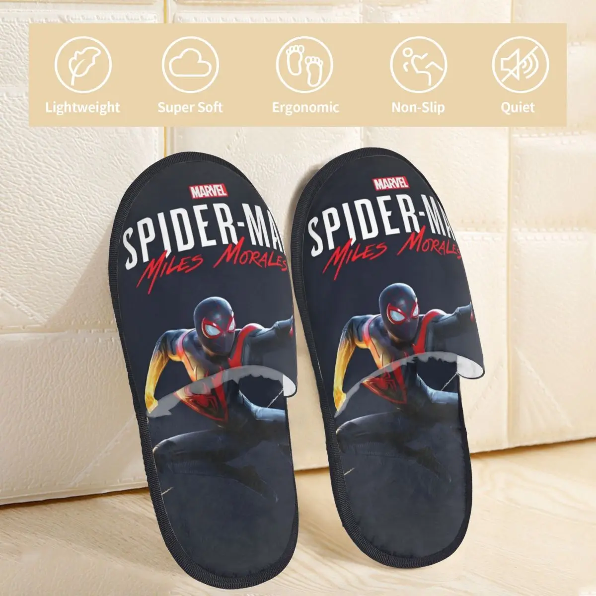 Spider-Man Spider Man Plush Slippers Bedroom Cozy Memory Foam Slippers Non-skid