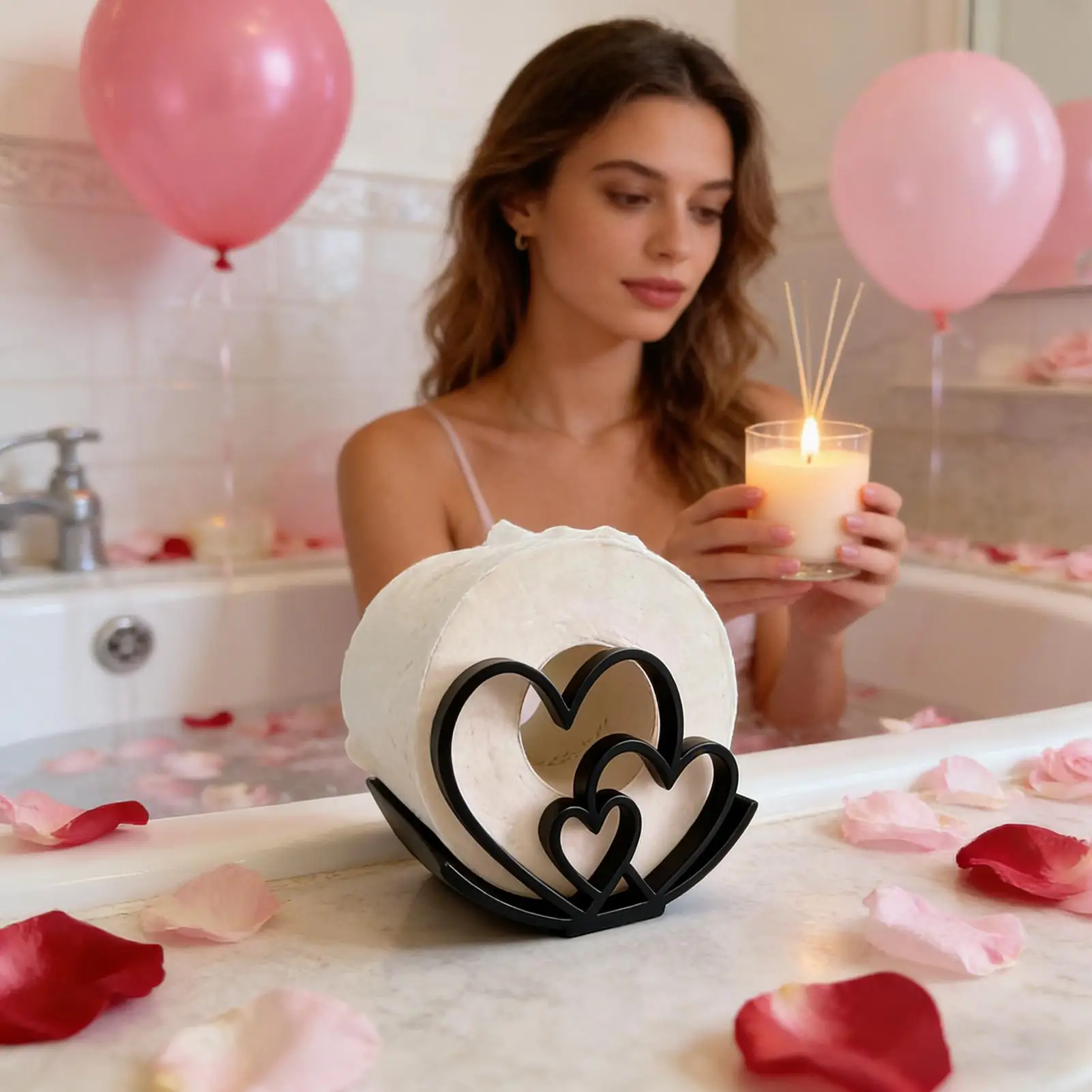 

Kitchen Paper Towel Holder Modern Heart Shape Rack Paper Towel Holder For Farmhouse Home Bathroom Toilet Cabinet Bar Apartment