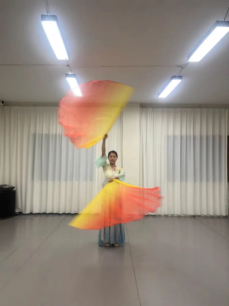 Nieuwe Buikdans Accessoires Lof Vlag Vrouwen Flowy Tie Dye Chiffon Sluier Stage Performance Show Props vlag Aanbidding