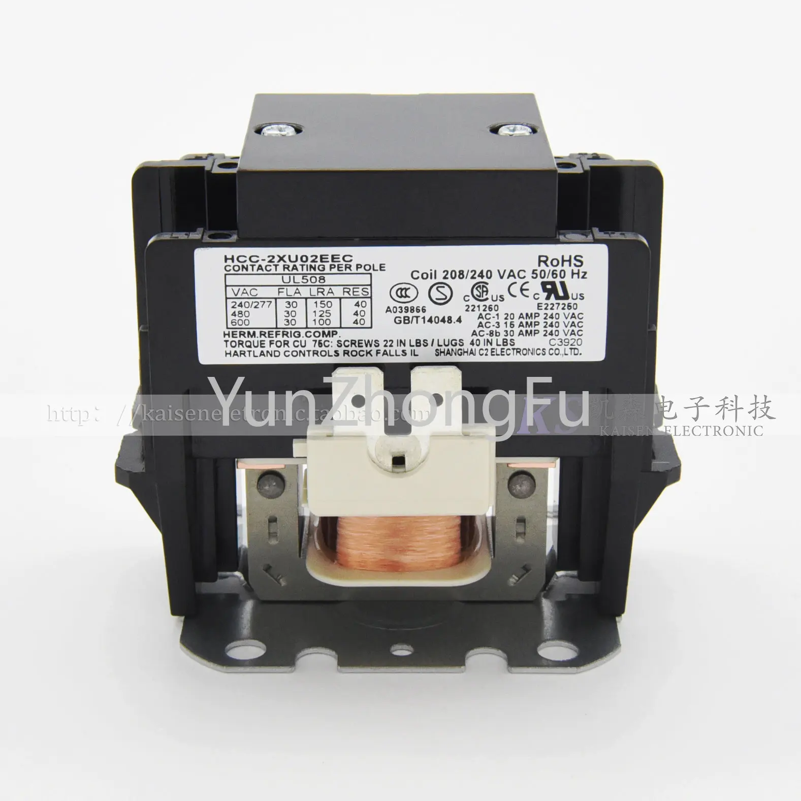 HCC-2XU02EEC 208v-240v Stage Deep-Fried Pot Justa Bipolar Air Conditioning Heat Pump 30A Ac Contactor