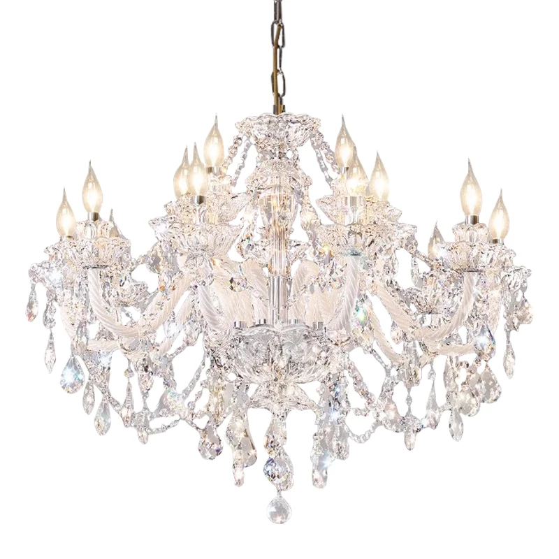 French Retro Crystal Chandelier Home Decoration Living Room American Light Luxury Romantic Dining Room Bedroom Light