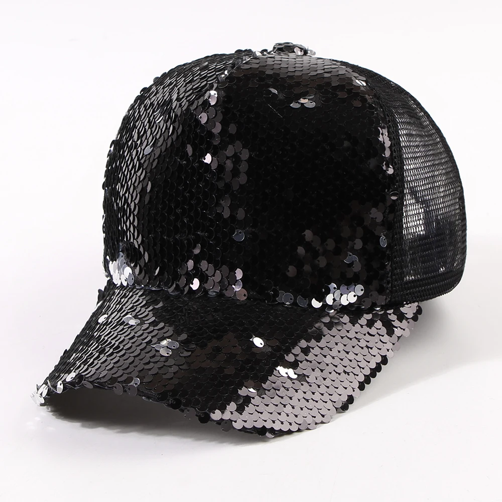 1 Men\'s AND WOMEN\'S Seasonal Breathable Mesh Fashionable Casual Sequin Baseball Cap