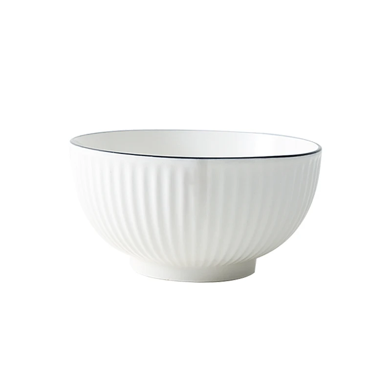 Japanese Ceramic Bowl Solid Color Simple Round Rice Soup Vegetable Fruit Yogurt Salad Storage Bowls Kitchen Supplies