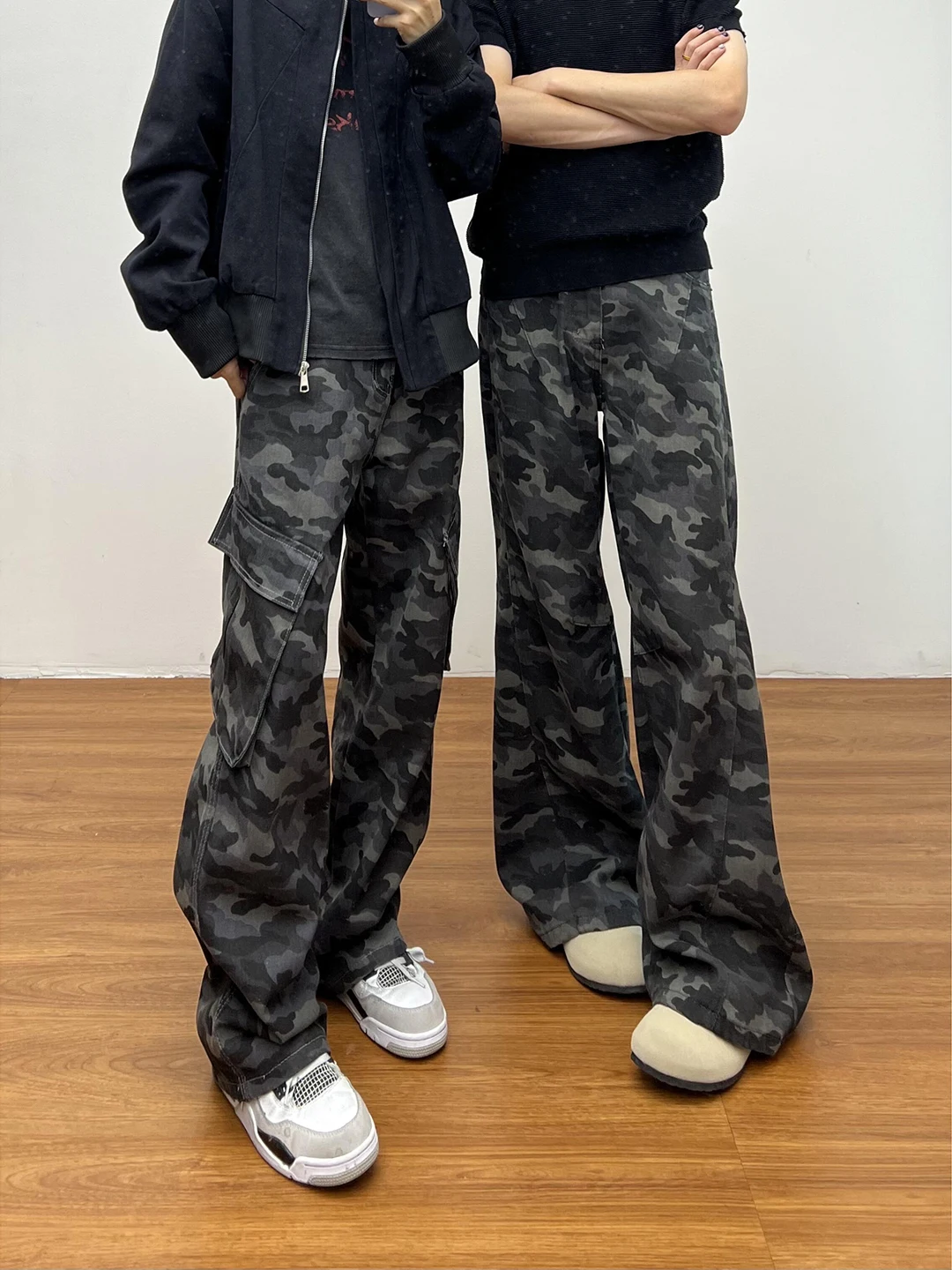 

Мужские рабочие брюки Cleanfit в камуфляжном стиле, осенние, американские ретро-брюки клеш, повседневные свободные брюки Big ket Haome Knife