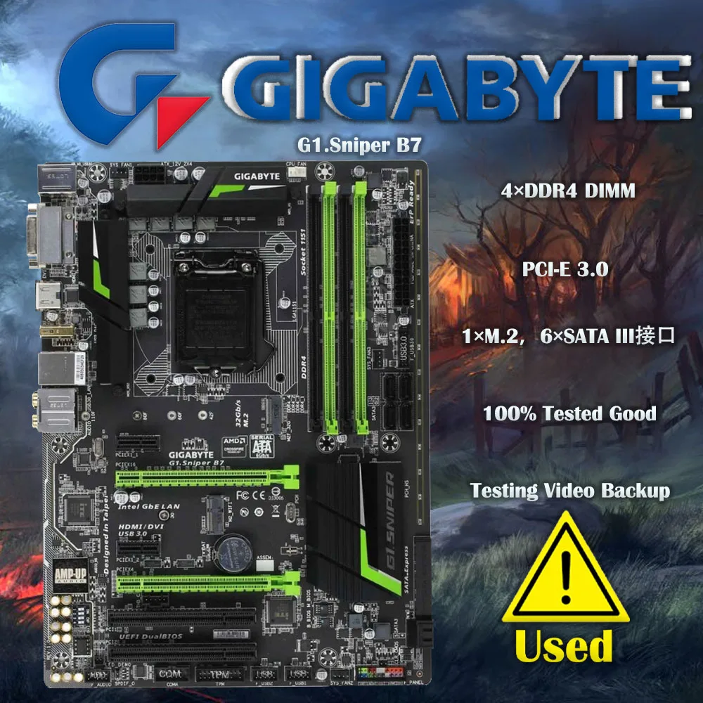 

Gigabyte motherboard g1.sniper B7 (Rev. 1.0) supports the 6th generation intel core Gamma Processor dual channel DDR4