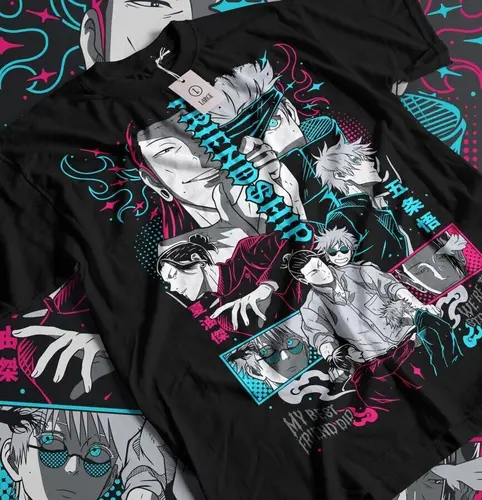 Camiseta Jujutsu Kaisen Geto Suguru Gojo Girl Anime regalo camiseta negra todas las tallas