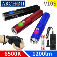 V10S II Scuba diving flashlight 1200 lumen dive torch Underwater 100m diving light Night dive freedive Teaching light flashlight