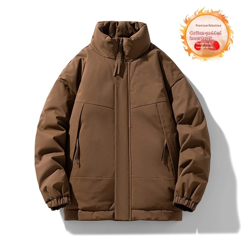 

Padded-on Men's Coat Autumn and Winter New Trendy Thickened Jacket Men's Removable Hat Winter Jacket Men's Padded Jacket