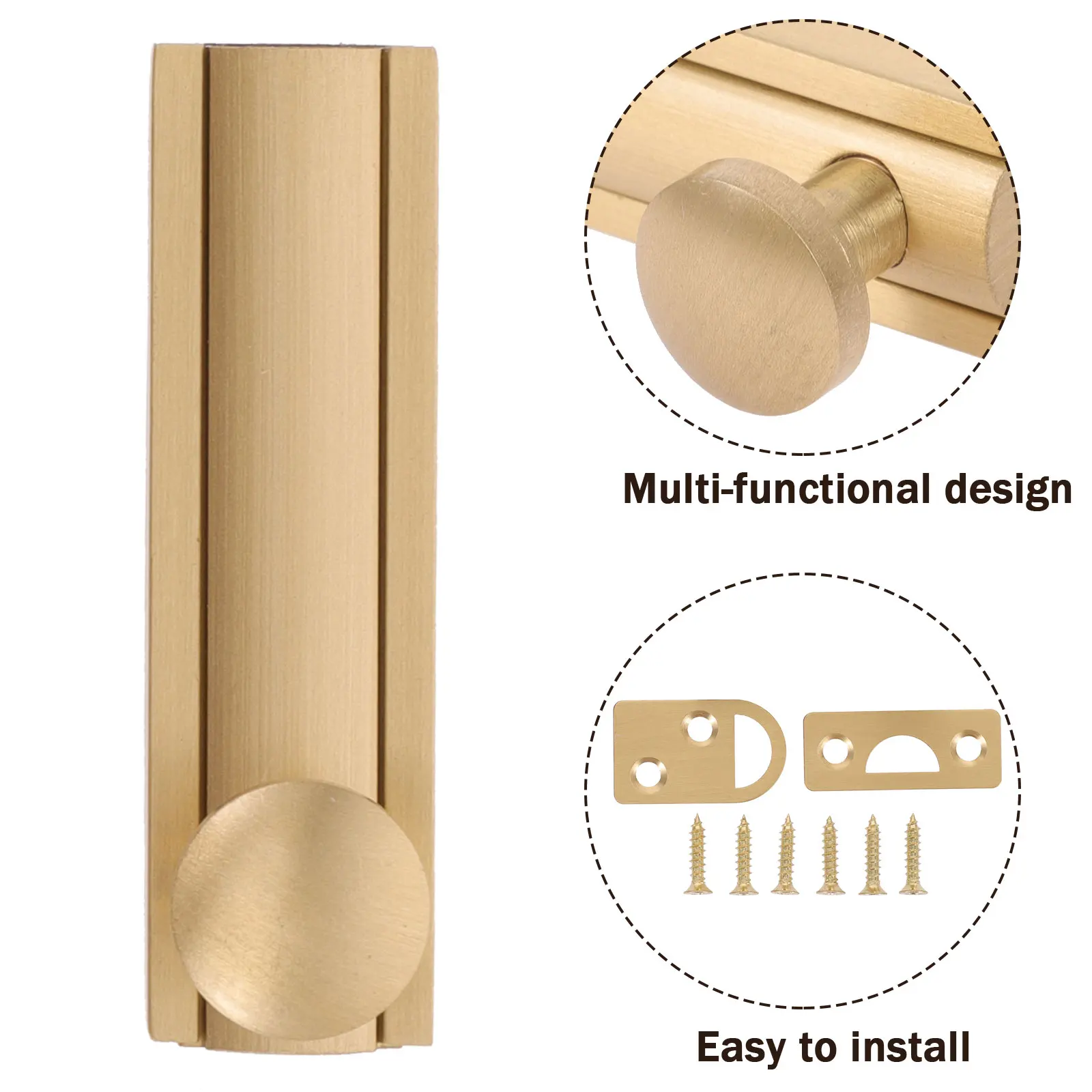 

Invisible Door Latch 2 Inch Brass 50MM 11MM Stroke Sturdy Iron Durable AntiRust MultiFunctional Bedroom Kitchen Safe Angled