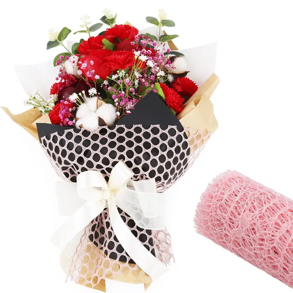 Bouquet Packaging Gauze 1 Roll Useful Eye-catching Wear-resistant  Flower Wrapping Mesh Gauze Festival Supplies