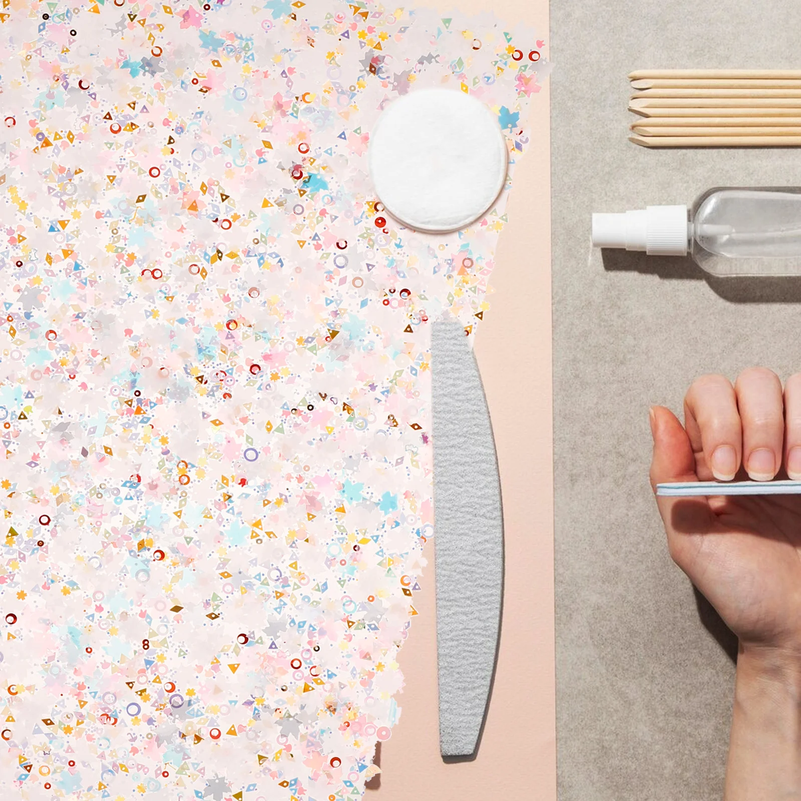 

Sequins Nail Art Mat Manicure Cushion with Large Storage Space Comfortable Non-Deformable Lightweight for Salon and Home Use