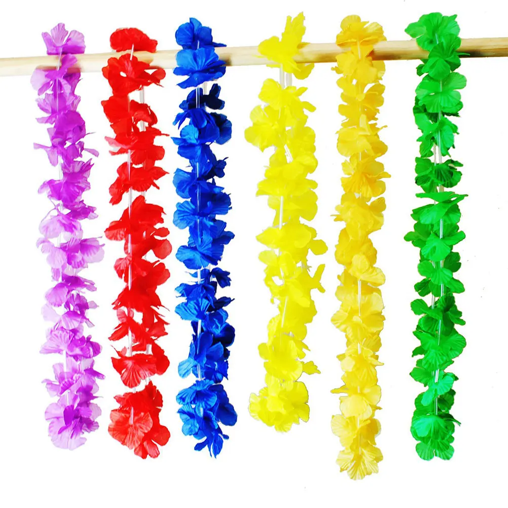 

36 Pcs Artificial Flowers Hawaii Leis Garland Neck Hanging Hawaii Leis Garland Decor Party Favors Festive Events