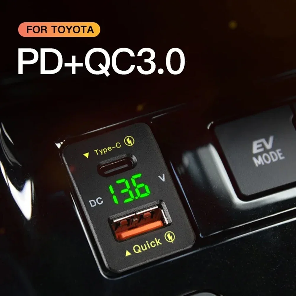 

Digital Voltmeter Car Charger Charger USB Port Dual Port ABS DC 12V-24V For USB-powered Devices For Auto Devices