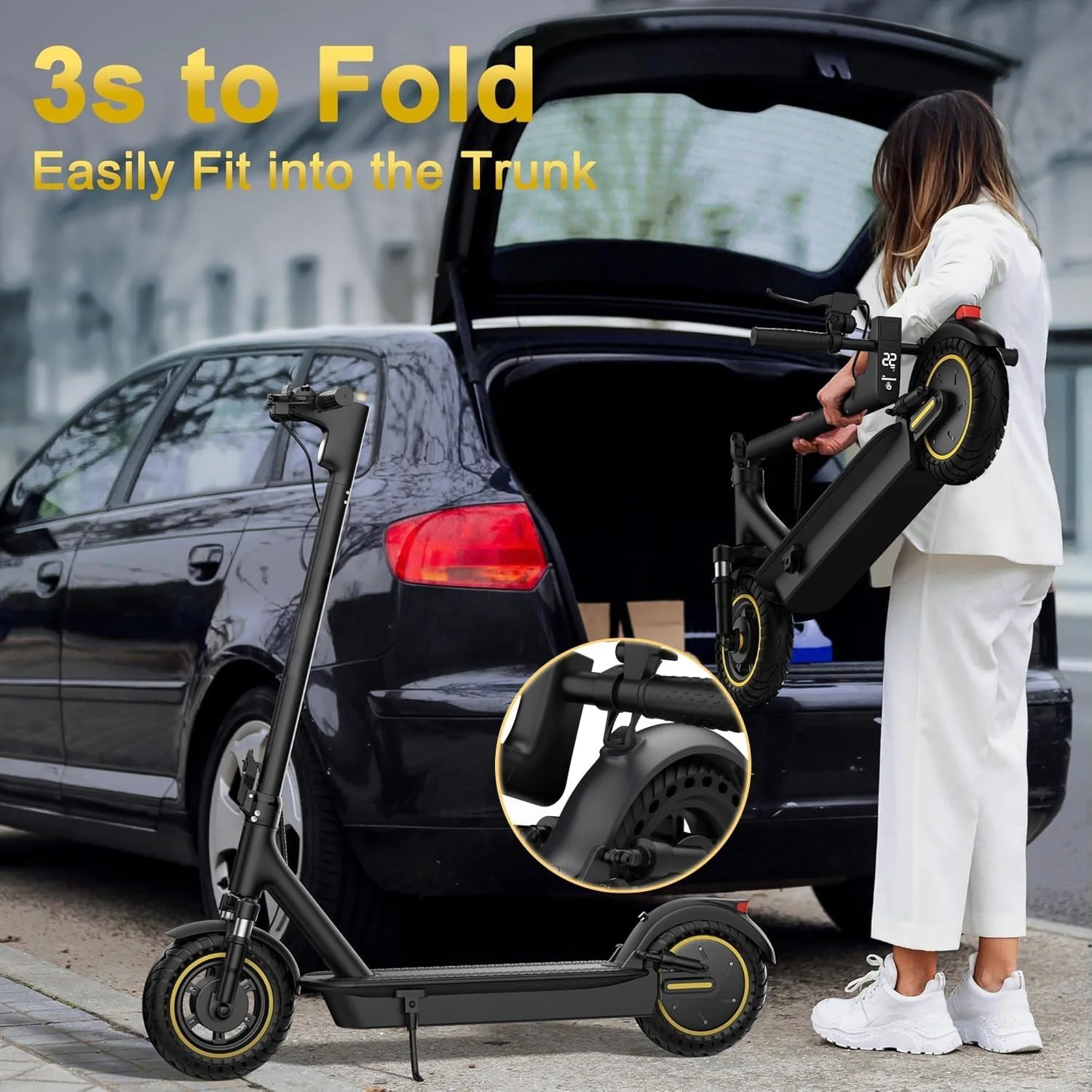 2026 NEW 10inch Electric Scooter 500W Motor 42V 14.5AH Battery Up to 22MPH Max Speed & 28 Miles Max Range Dual Suspension Folding E-Scooter - view 5