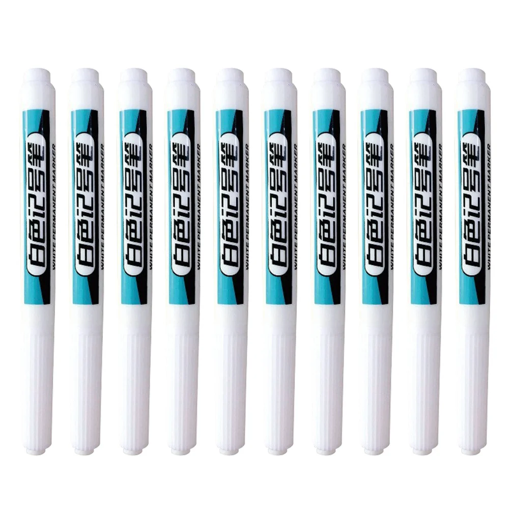10Pcs Versatile Permanent Marker Clear Visible Ink Long-Lasting Lifespan Portable Design Carpenter Pen Deep Hole Marking