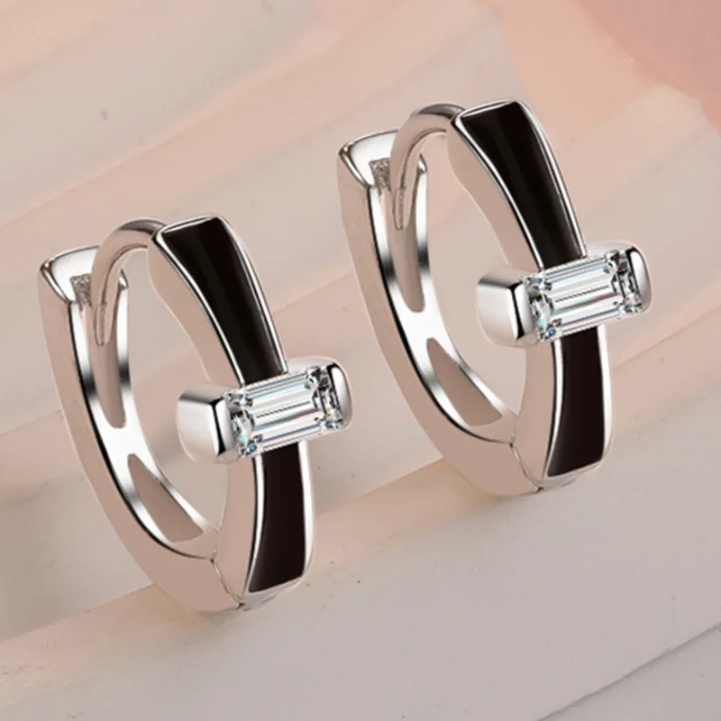 Fine Jewelry 925 Sterling Silver Earrings Inlaid With Zircon Crystal Flower Earrings Charm Jewelry For Women Gift Engagement