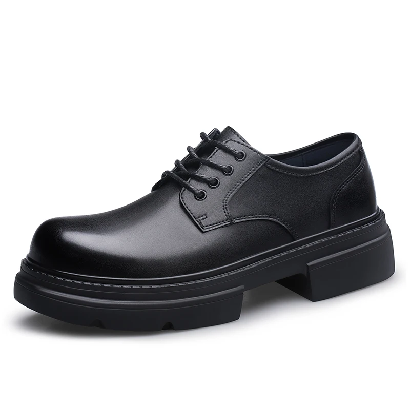 

Fashion Designer Men's High-quality Black Thick Soled Shoes Men's Genuine Leather Oxford Shoes Outdoor Lightweight Casual Shoes