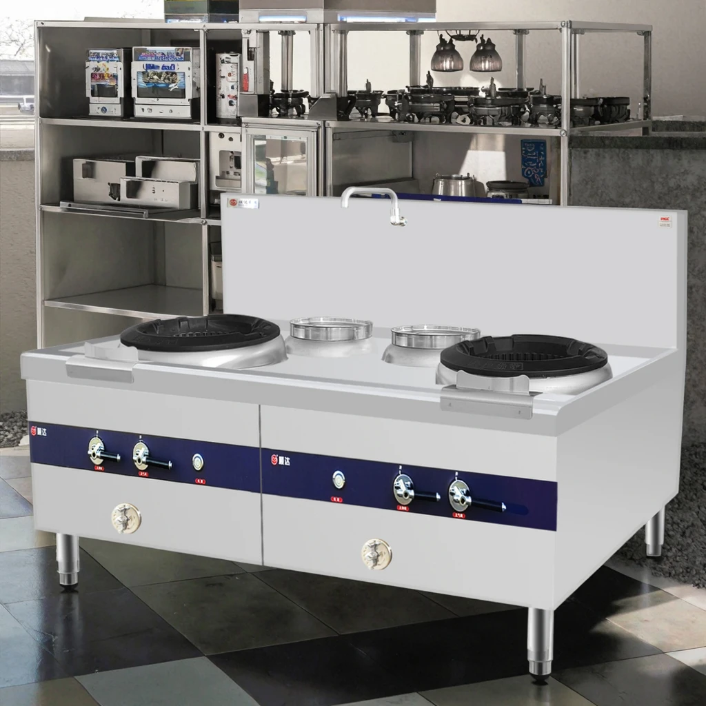 

Коммерческая индукционная плита с двумя конфорками для вока, 15 кВт, высокомощная, серия для жарки, нержавеющая сталь 201/304, легко чистится