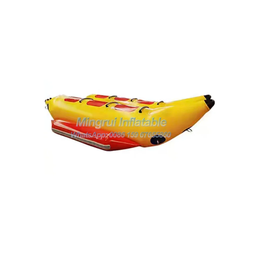 Tubo rebocável de peixe voador de tubo duplo, água aquática do barco da banana para a praia, jogo do parque, inflável, 6 8 10 Seat