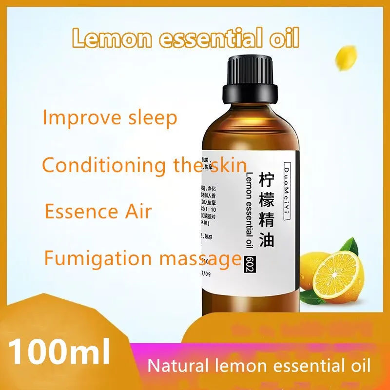 

100ml Natural Lemon Essential Oil For Beauty Skincare Meditation Deep Sleep Purified Air Homemade Perfume Aromatizer Incense