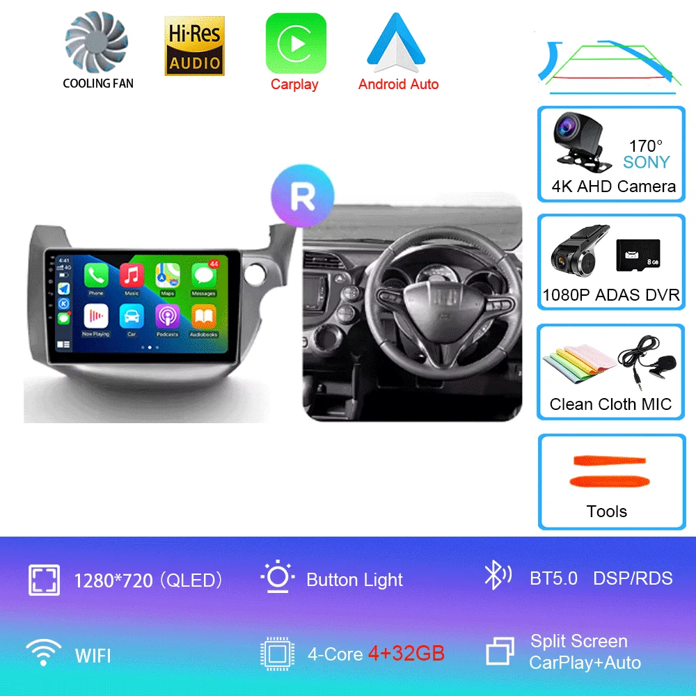 For Honda Jazz 2 GG 2008 - 2014 Fit 2 GE GP GE 2007 - 2014 GPS Car Radio Navigation Multimedia Video Player Stereo BT Android 16 image 3