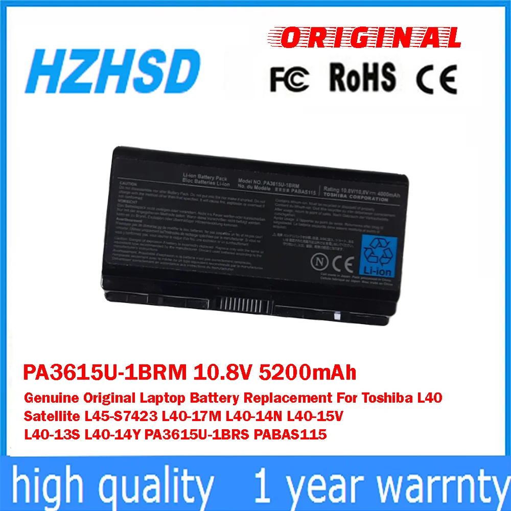 

PA3615U-1BRM 10,8 В 5200 мАч оригинальная замена аккумулятора для ноутбука Toshiba Satellite L45-S7423 L40-17M L40-14N L40-15V
