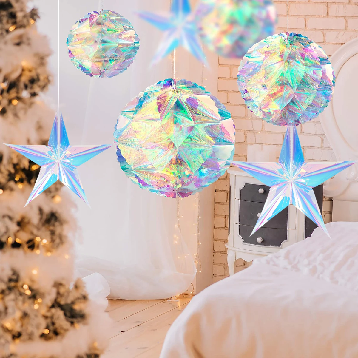 Christmas Star Pendant Merry Christmas Decorations For Home 2024 Navidad Natal Noel Kerst Xmas Decor Happy New Year Gift 2025