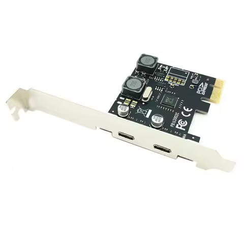 Hub Adapter Controller VIA Chip PCIE USB Add On Card For Desktop PC PCI Express X1 to USB 3.0 5Gbps 2-Port Type C Expansion Card