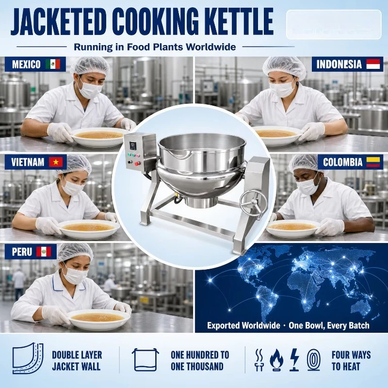 Customize Soybean Milk Processing Machine 600L Steam Heated Jacketed Kettle SUS304 Bottom Outlet Valve Soy Milk Boiling