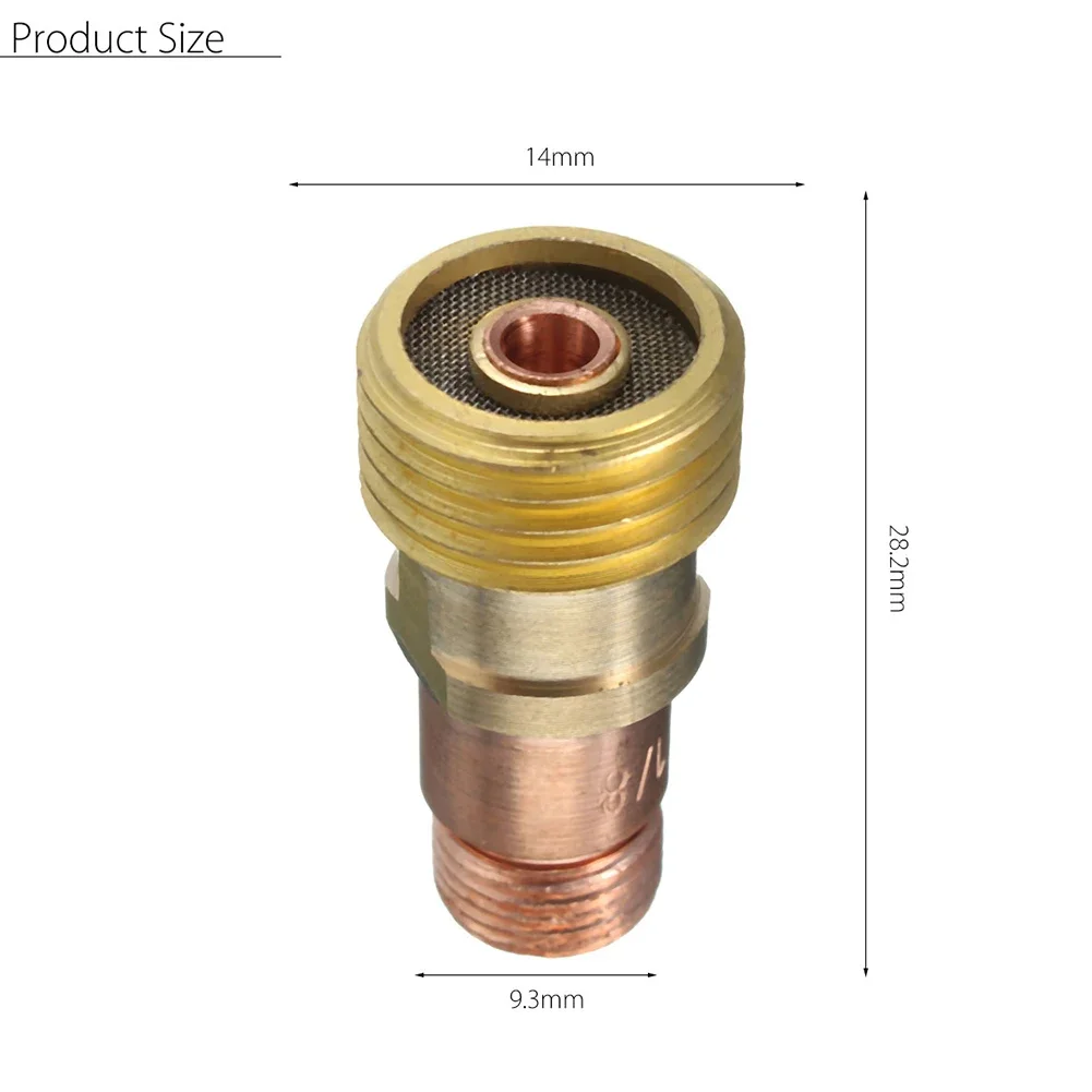 5Pcs Brass Collets Body Gas Lens Connector With Mesh For Tig WP-17/18/26 Torch TIG Argon Arc Welding Gun Accessories