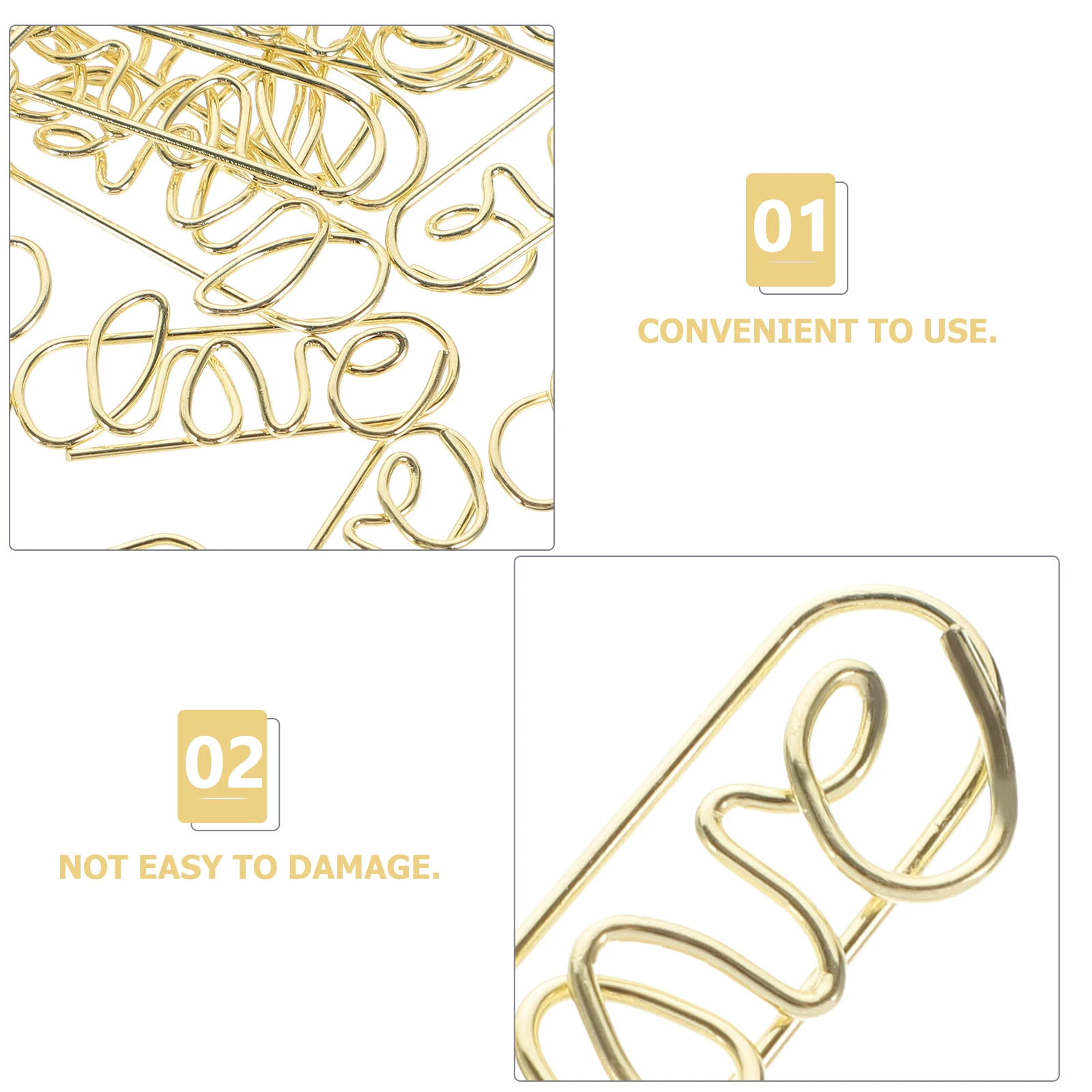 

50 Pcs Metal Paper Clip Stationery Clips Small Tiny Delicate Novelty Iron Office