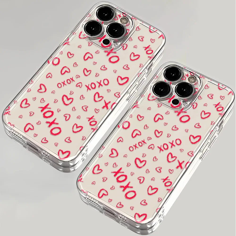 Hugs And Kisses Love Transparent Soft TPU Phone Case For IPhone 16 Pro Max 15 14 13 12 11 XS X XR 7 8 Plus coque iphone 15 Cover