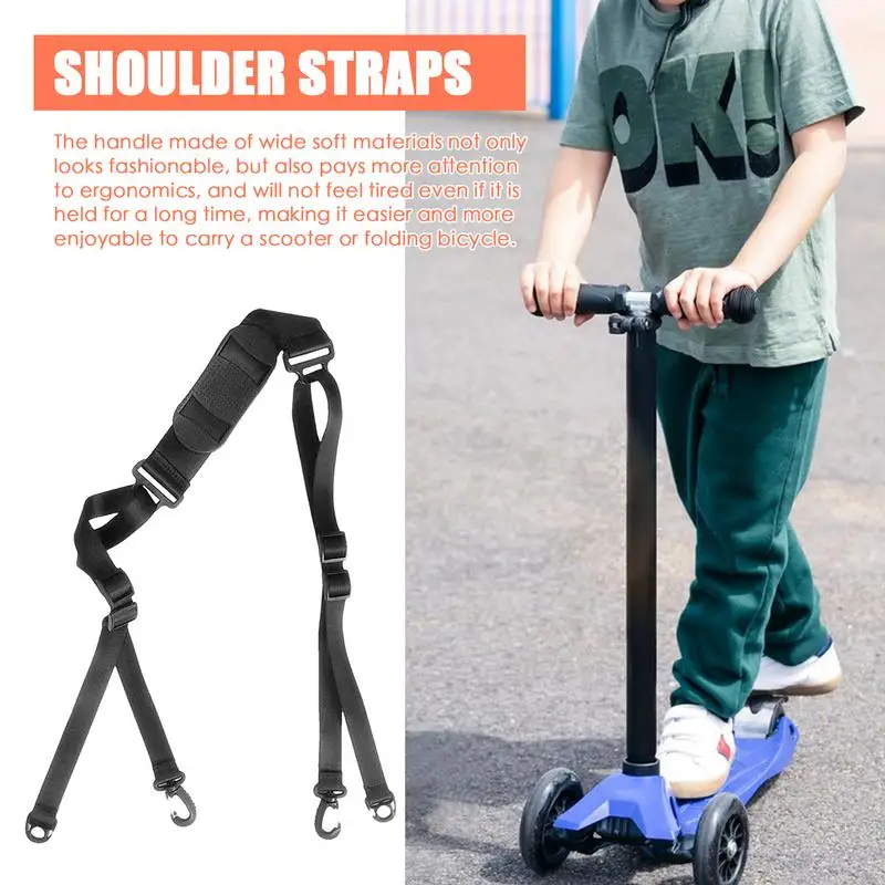 Kick Scooter Shoulder Strap Non-Slip Kick Scooter Straps with Shoulder Pad Comfy E Scooter Shoulder Strap Scooter Accessories