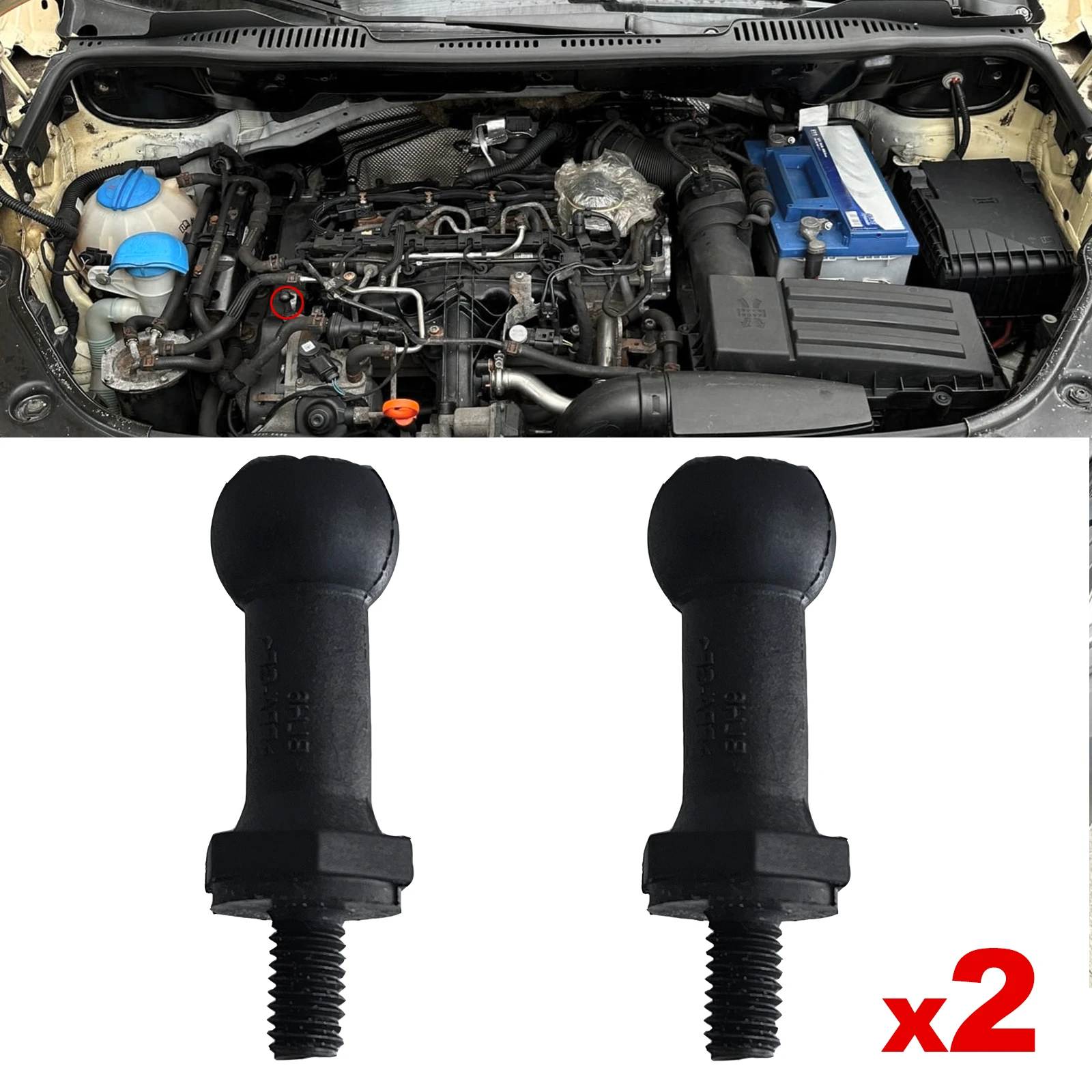 2PCS For VW Jetta Golf CC Beetle Caddy Passat Tiguan Touareg Eos Front Engine Cover Ball Mounting Bolt 03L103164