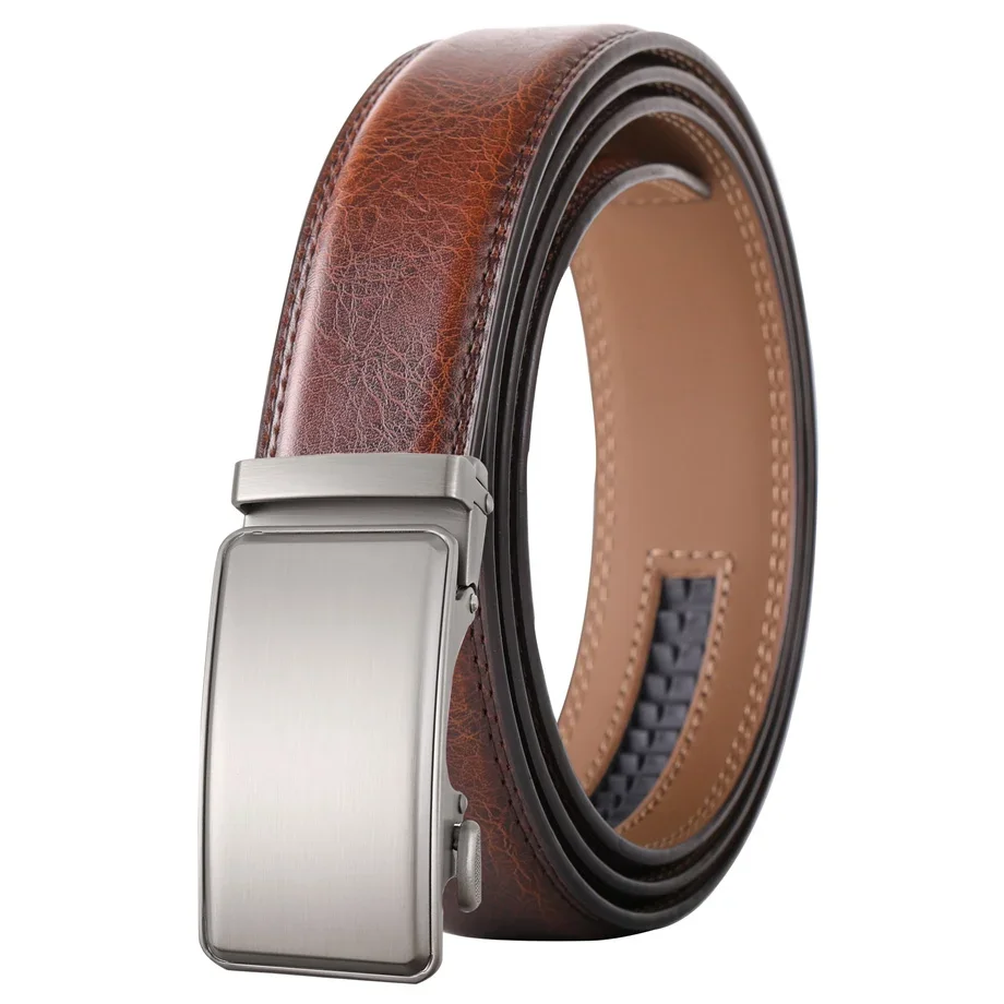 Plyesxale Luxury Designer Waist Belt For Men Genuine Leather Mens Belt cinturones para hombre Brown Gray Belts Waistband B818