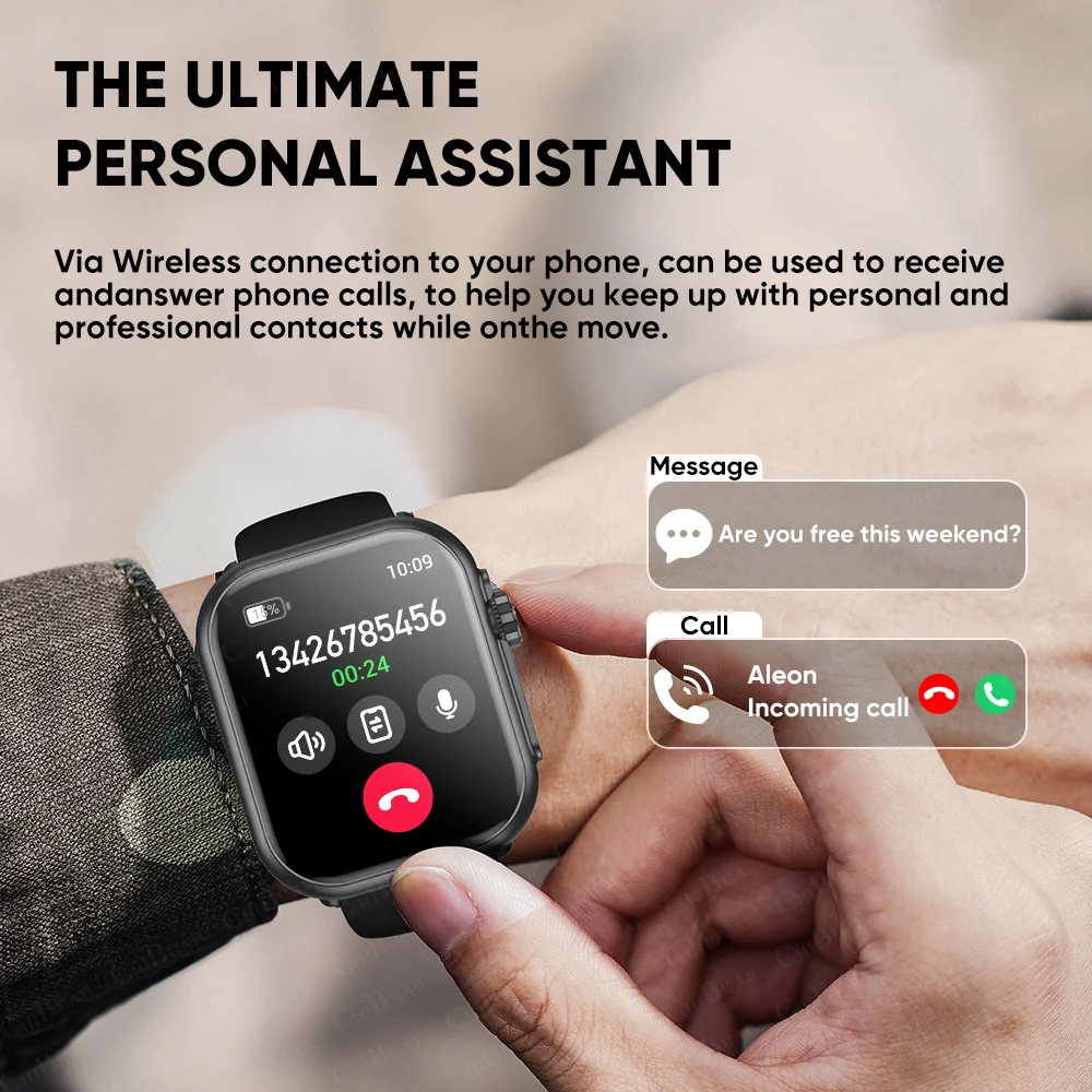 Часы Ultra K62 Мужчины Женщины 1000 мАч AMOLED Пульсометр 100+Sport HD Bluetooth Вызов GPS Трек Водонепроницаемые Смарт-часы Для IOS Android