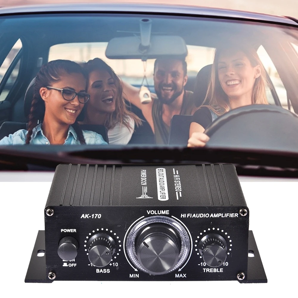 Sound Amplifier Channel HiFi Audio Power-amplifier Car Stereo Music Receiver FM MP3 Power-Amplifier DC12V AK370 AK170 for Car
