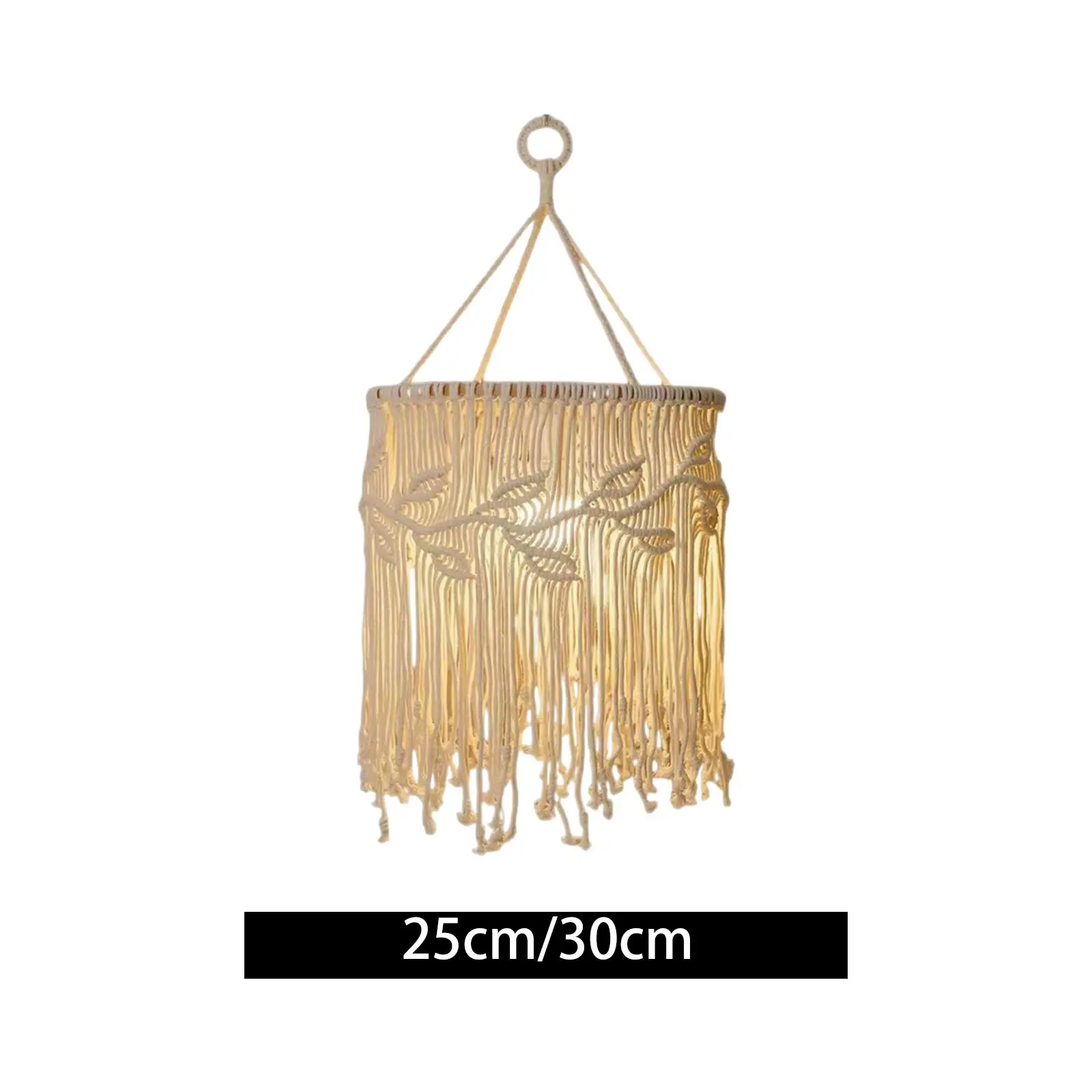 Macrame Hanging Lamp Shade Ceiling Light Cover for Bedroom Multipurpose