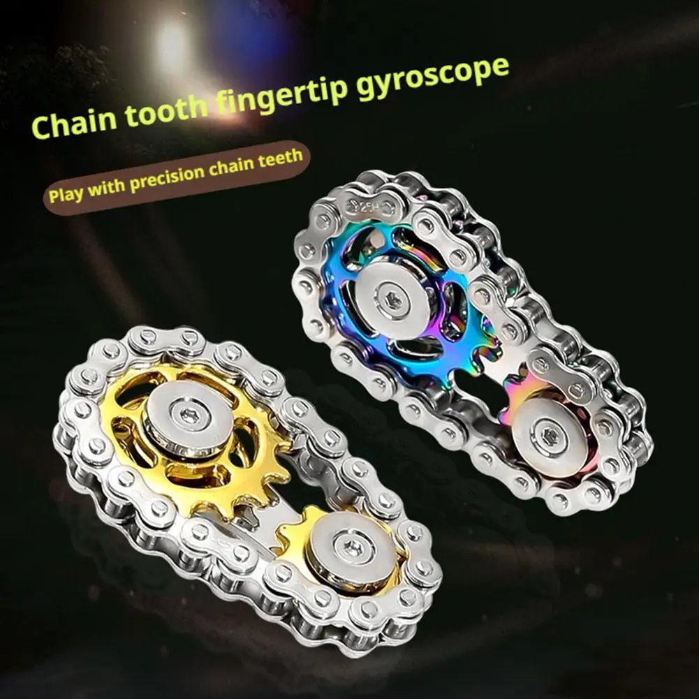 والعتاد سلسلة جيروسكوب ببصمة الإصبع تململ سبينر مكافحة الإجهاد لعب للكبار سلسلة دراجات معدنية EDC مكافحة القلق الدورية الدوران هدية